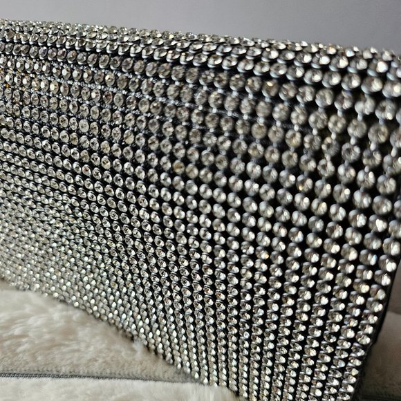 Crystal Rhinestone Evening Bag crossbody Glitter Party Clutch NWOT - Picture 8 of 14